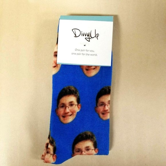 WEAR A STRANGERS FACE on Divvy Up Crew Socks - Picture 1 of 4